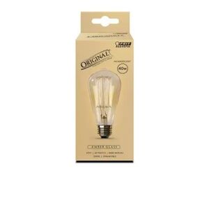 New Feit Electric 40-Watt Dimmable Amber Glass Vintage LED Light Bulb Warm White
